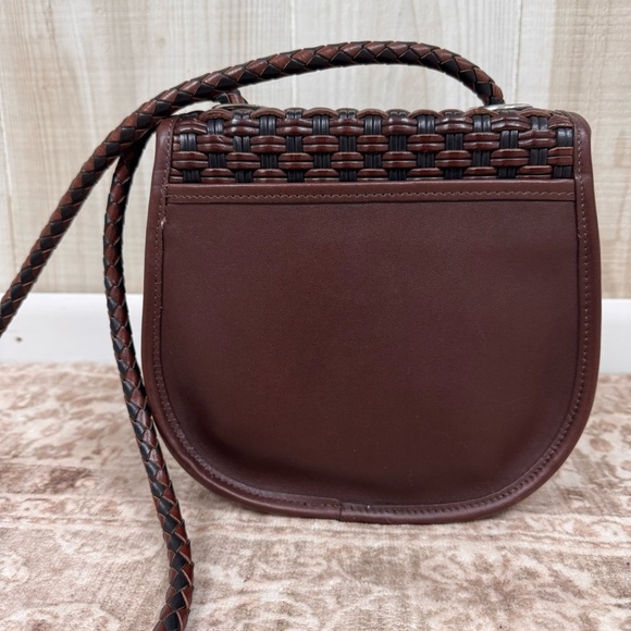 Vtg Brighton Weaved Brown Leather Crossbody Shoulder Purse Quiet Luxury Classic - Picture 5 of 14